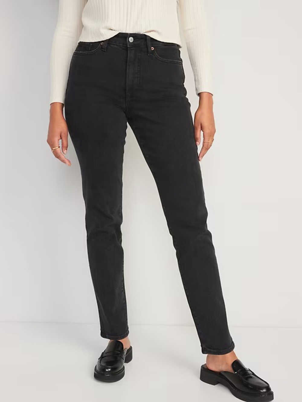 Old Navy High Rise OG Straight Black Jeans—Size 4